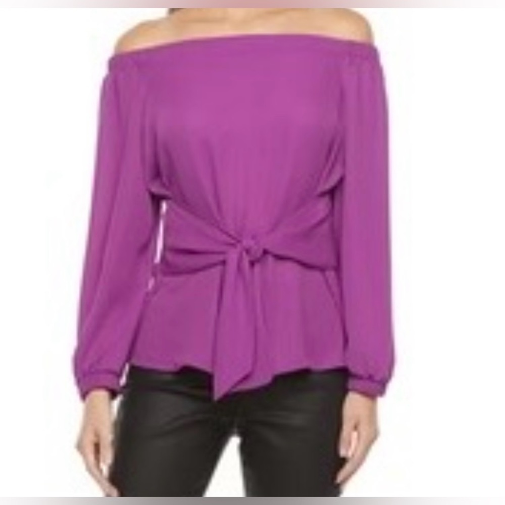 Off-Shoulder Tie-Front Blouse Top
